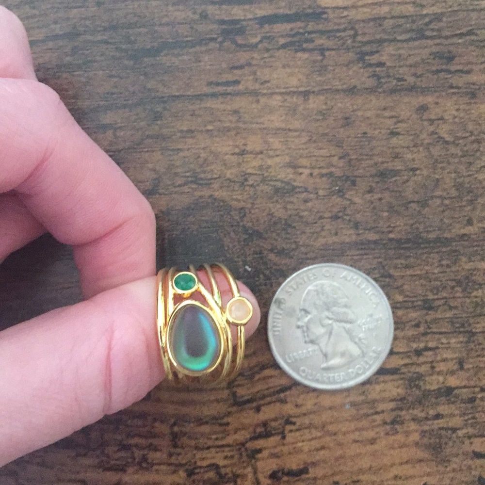 2/$15, Ring, iridescent gem, semiprecious stones - Picture 2 of 2